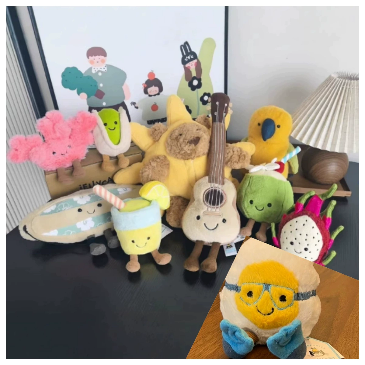 Jellycat, укулеле на солнечных батареях с партитурой, плюшевая кукла, Великобритания, подарок на день рождения
