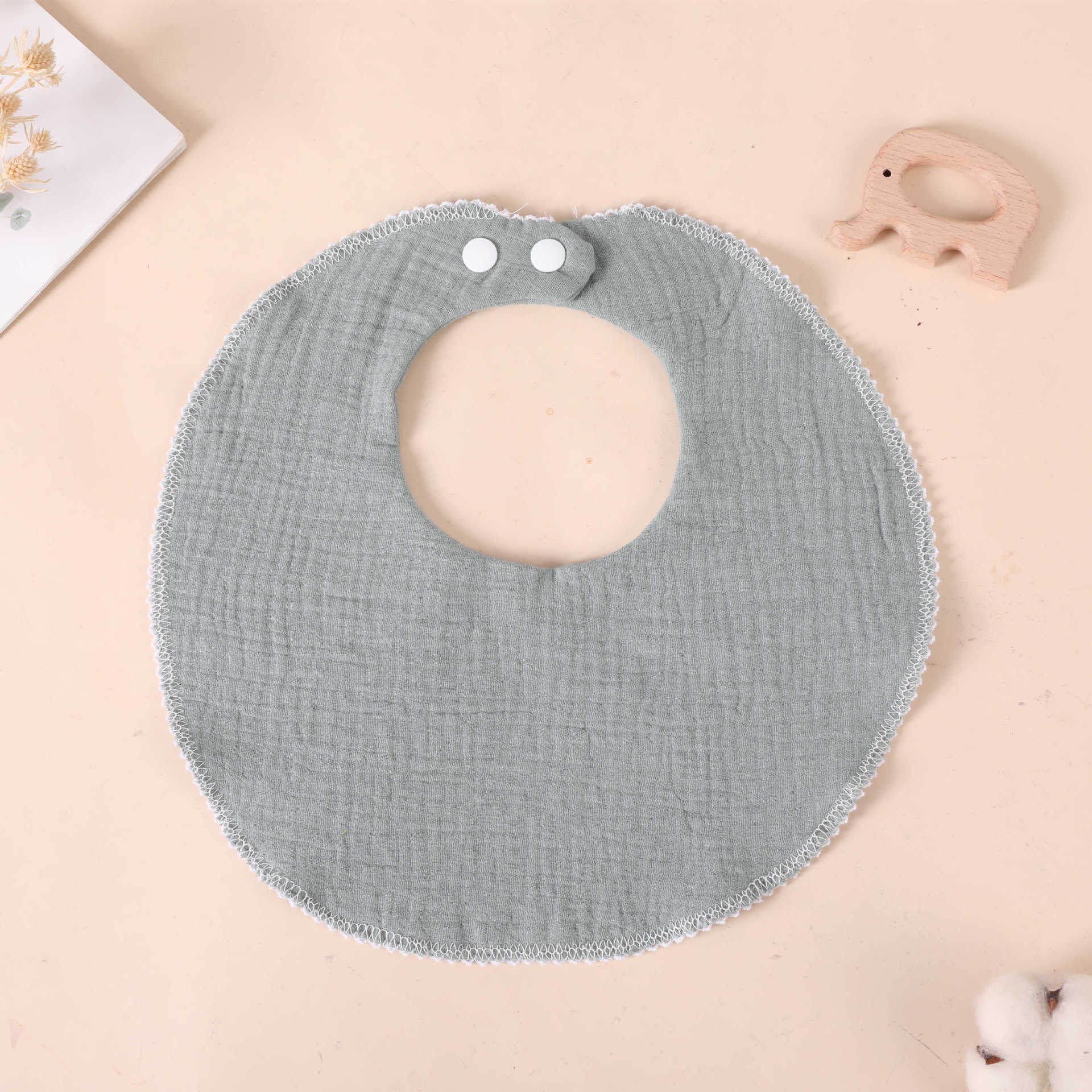 반원형 회색 타액 수건 5겹으로 두꺼워짐