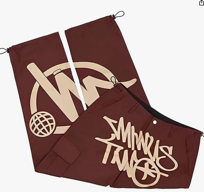 Europa y América hip hop marca de moda americana retro hombres pantalones impresos elásticos neutros calle verano casual Pantalones rectos