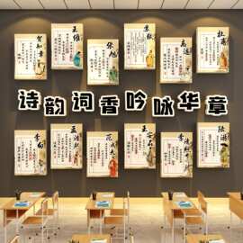 古诗词国风教室氛围布置装饰班级文化墙贴小学高三励志黑板报超小