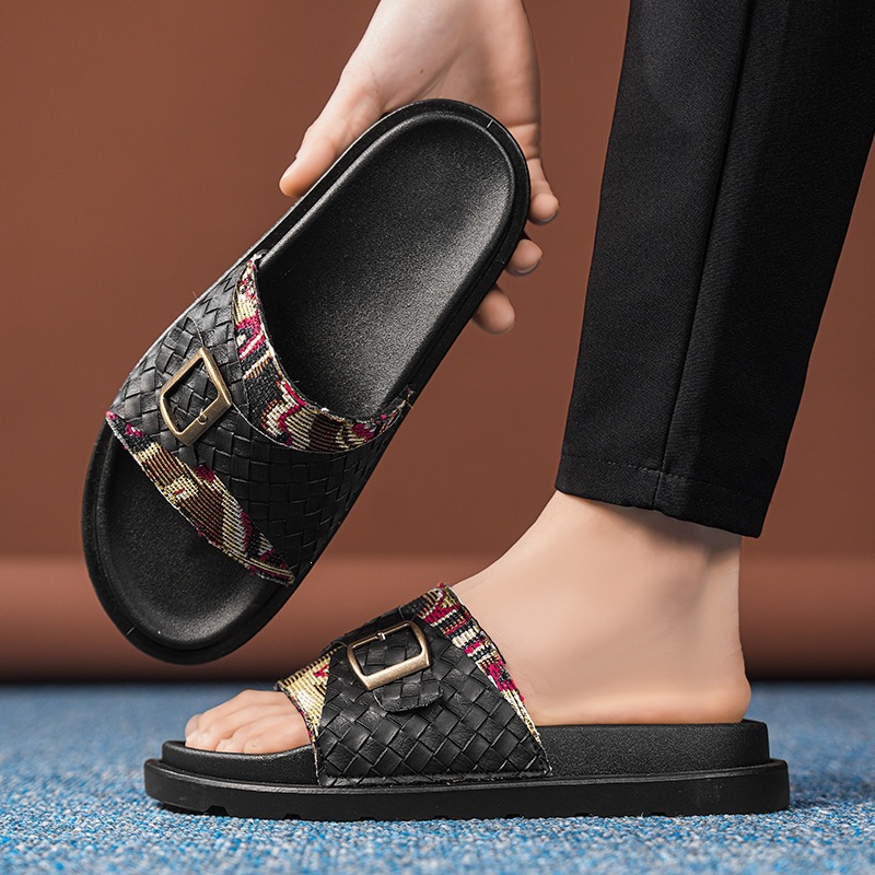 Men's Summer Shoes, Korean-style Shiny Leather Loafers, British-style Sandals, Trendy Casual Shoes For Young Men,_vogvips.com