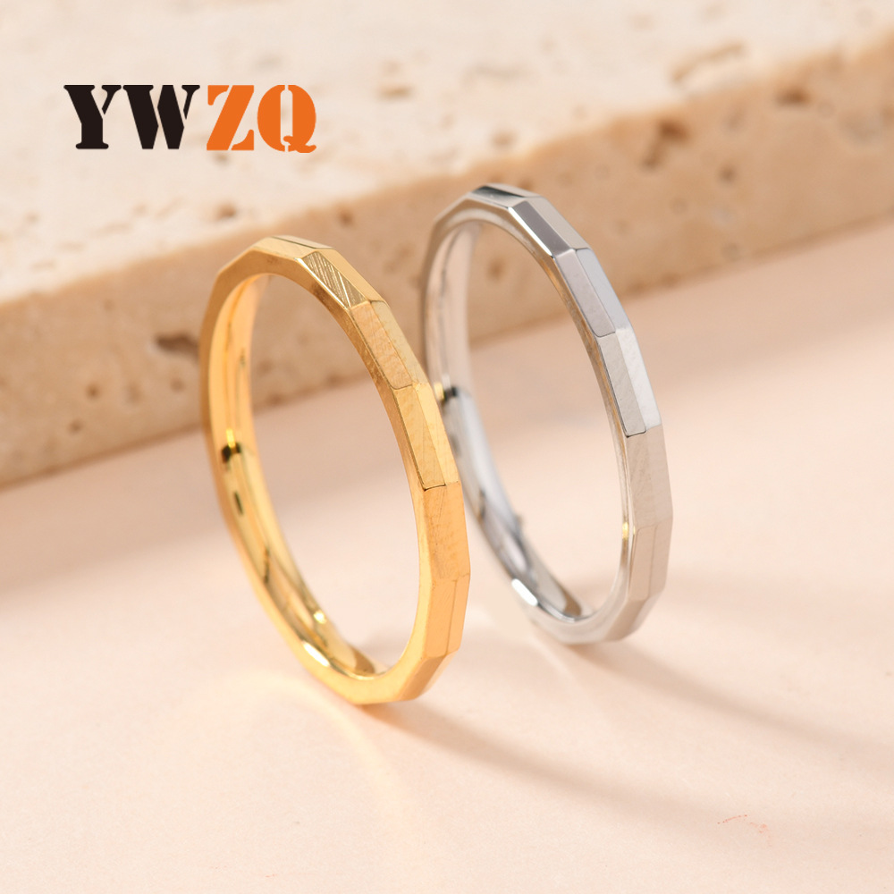 Nueva joyería coreana de acero inoxidable simple y fino anillo de 2 mm de diseño de nicho para parejas