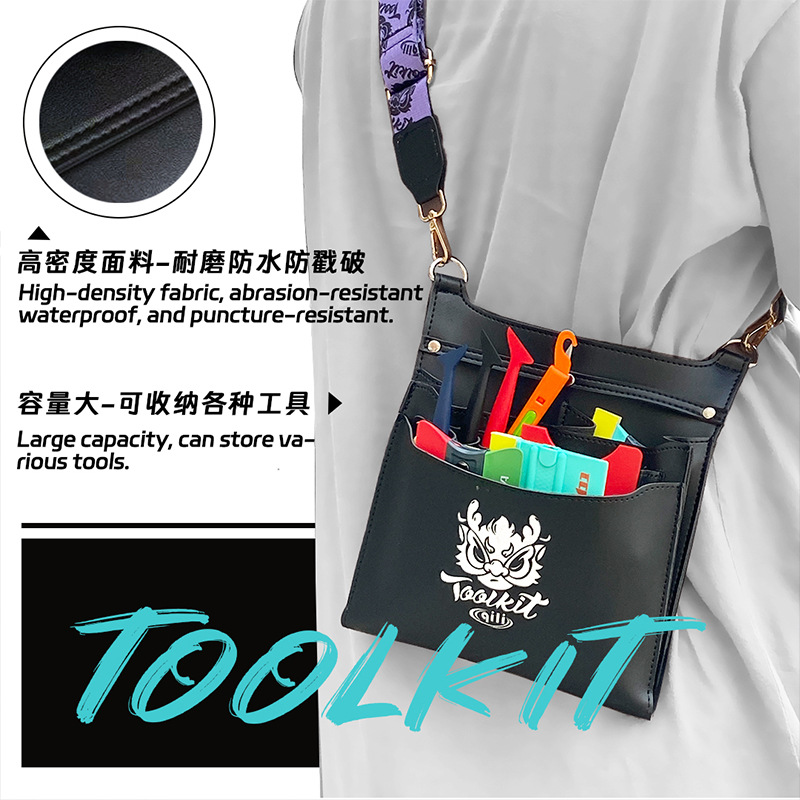 Qili Herramientas de película para automóvil Hardware Bolsa de almacenamiento conveniente Película de cambio de color Bolsa de almacenamiento de herramientas especiales para la construcción de ropa para automóviles image 3