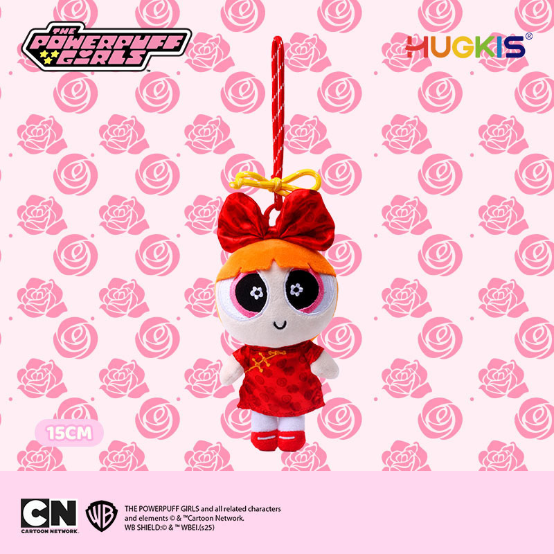 本物のパワーパフガールズぬいぐるみペンダントかわいい人形キーホルダー漫画バブル人形誕生日ギフト|undefined