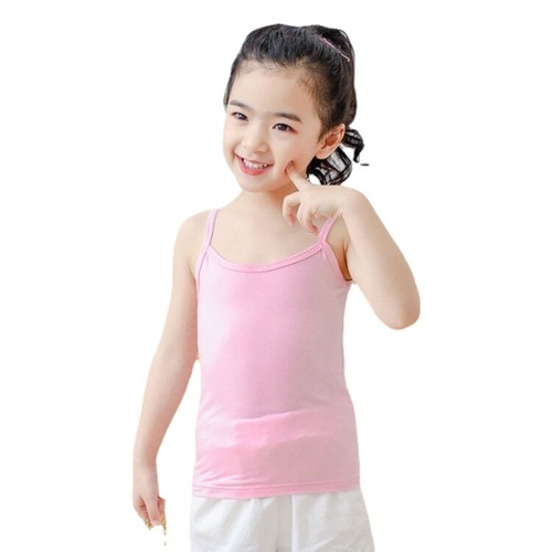 Girls Camisole More Summer Thin Baby Children's Bottoming Underwear Little Girls Undershirt Medium Big Children's White