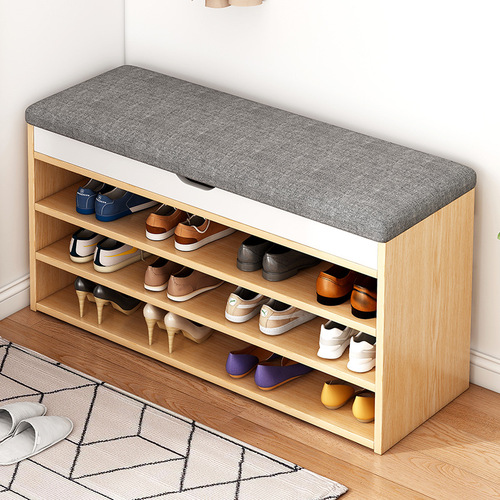 Shoe-changing stool, home doorway sofa stool, sit-down entry shoe rack stool, integrated doorway storage, shoe-wearing long stool