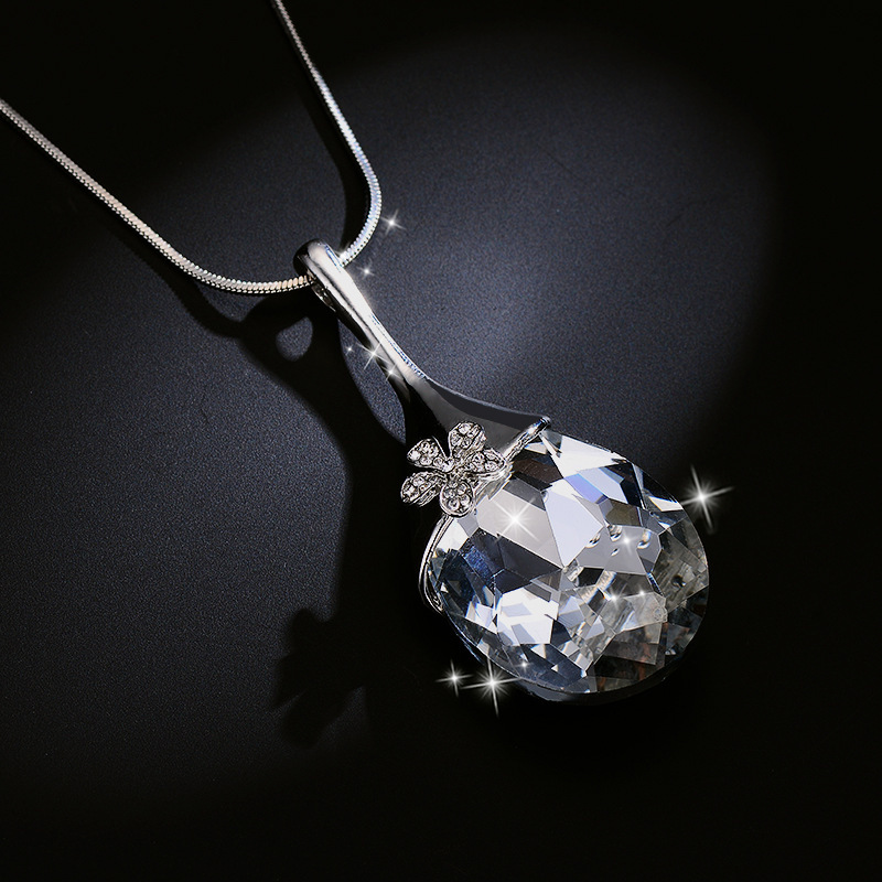 Luz de lujo estilo gota de agua Flor suéter Cadena de alto grado de las mujeres del todo-fósforo del otoño y el invierno de alta calidad suéter largo cadena Accesorios image 6