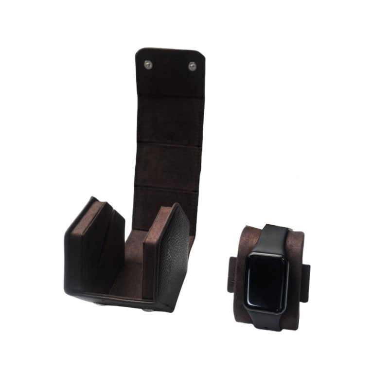 European and American Style Pebbled Leather Flip-Top Watch Box for Men and Women, Business-Grade Cowhide Hexagonal Single-Watch Storage Box