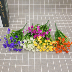 7頭春草茶花仿真花束塑料假花酒店辦公室家居裝飾l綠植插花擺件