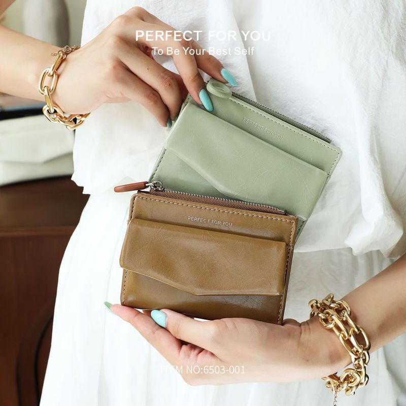 新款钱包女士高级感短款女士ins钱包大容量信封拉链零钱包wallet|undefined