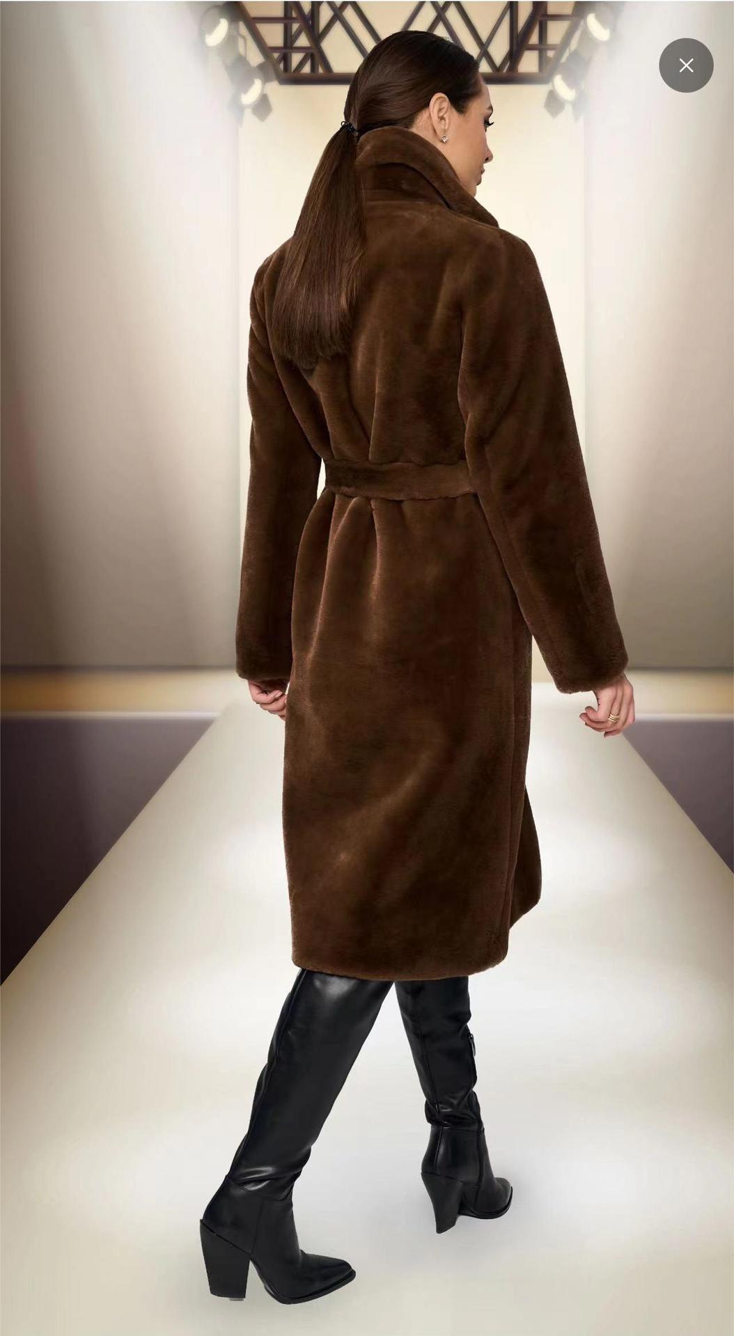 Damen Kunstfellmantel Mit Reverskragen Und Langem Weichem Futter_voghion.com