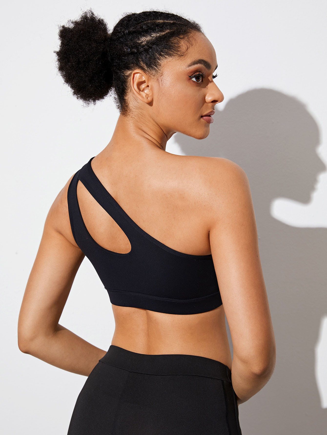 Oblique collar Neckline Solid Color Pattern Sports Solid Color Nylon Oblique Collar Active Tops Vest