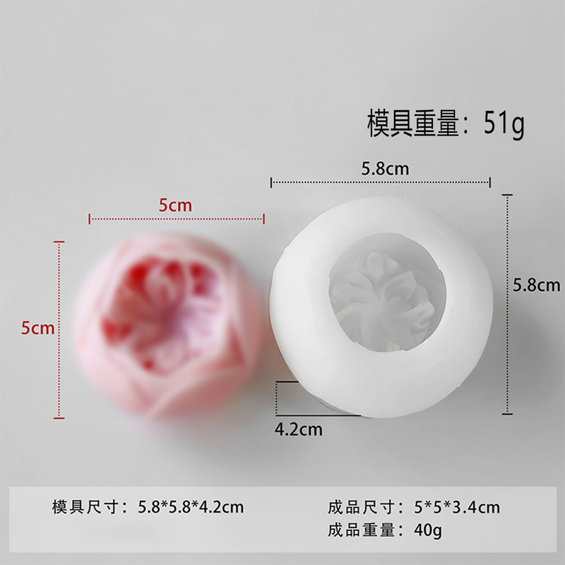 立体玫瑰蜡烛模具节日礼物室内香薰diy伴手礼花朵手工皂硅胶模具|undefined