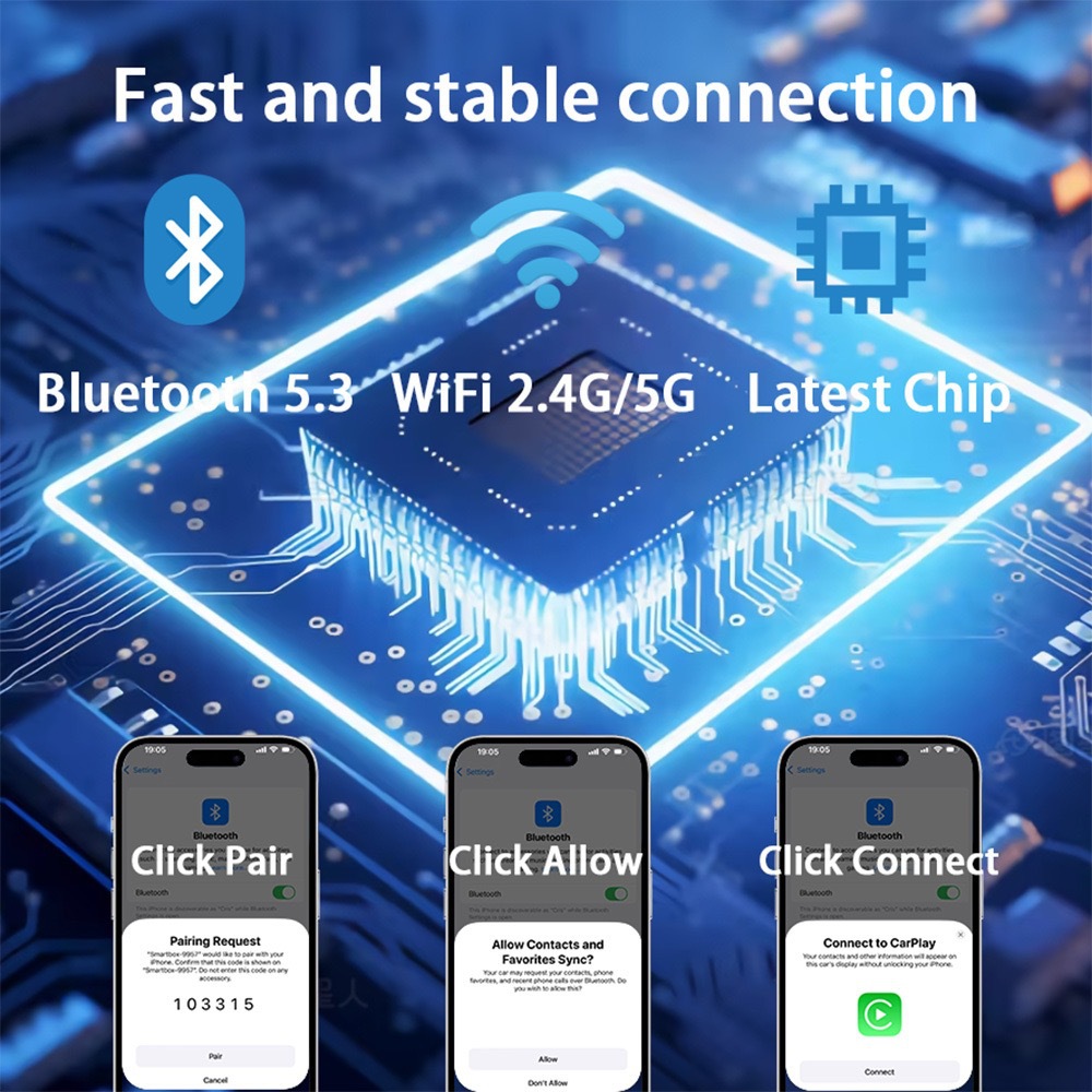 Smart Car-Machine Connectivity Box Android Auto 2-in-1 Wired to Wireless Smart Wireless CarPlay Adapter