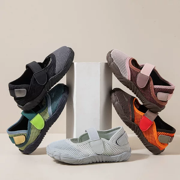 Children's Outdoor Sports Sandals 2026 Summer Kidsren's Students' Single Mesh Breathable Barefoot Shoes Boys' Soft-Soled River-Tracing Shoes