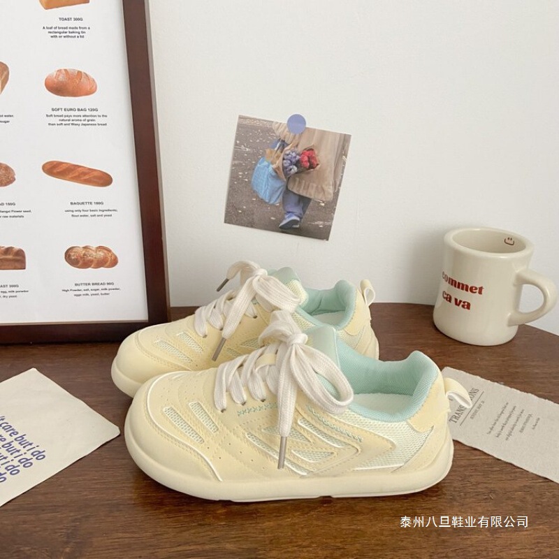 Affordable Versatile White Shoes for Women 2025 New Original Niche Korean Female High School Students White Thick-Soled Sports Sneakers