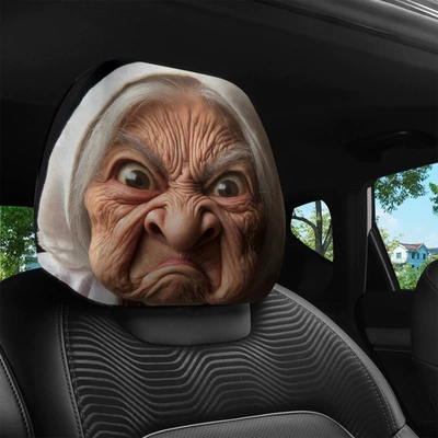 Car headrest cover with a fun old Other Automotive Interior Supplies