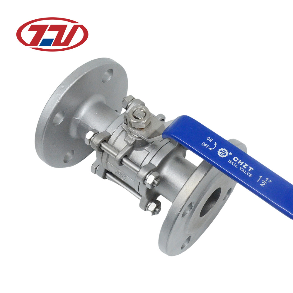 304不锈钢 工业级 流量控制 耐高温 耐高压 法兰三片式球阀