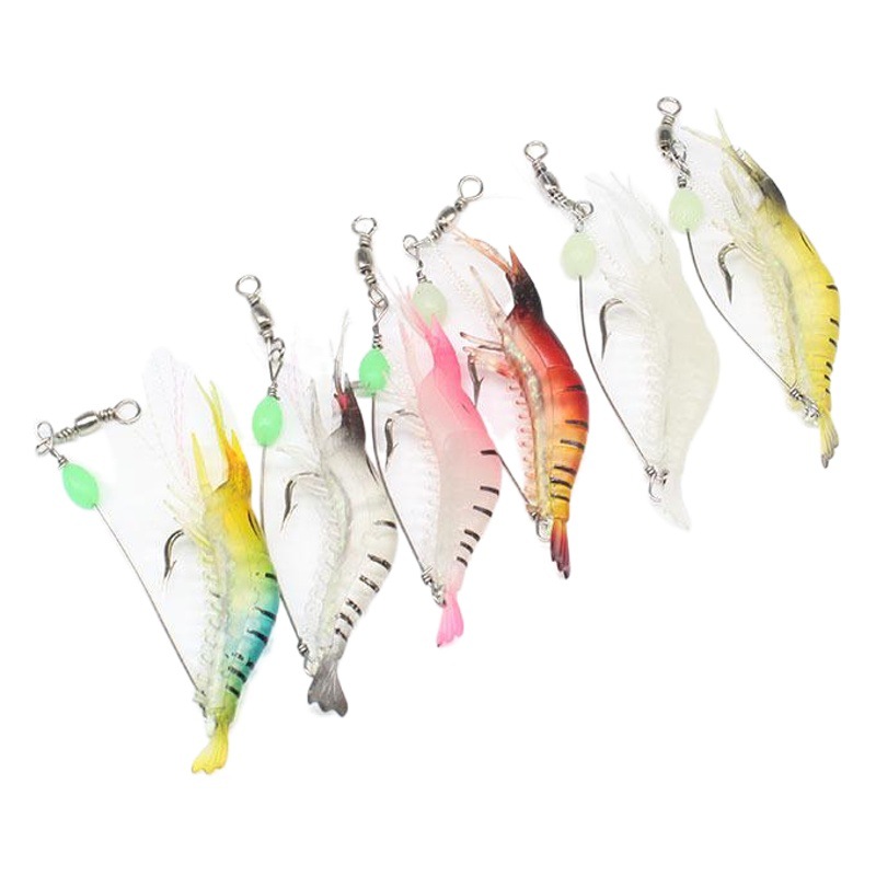 Luya cebo falso Camarón con anzuelo Camarón 9cm/6g cebo biónico cebo simulación suave cebo suave Camarón luminoso rebordear pescado negro