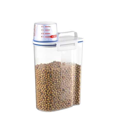 Japanese-style rice bucket for home kitchen, anti-insect and moisture-proof sealed 2KG rice storage container, multi-grain bucket, pet food bucket