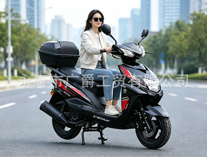 Brand new 125cc fuel-powered scooter, national standard 4, fuel-efficient, Shangling two-wheeled delivery vehicle, suitable for both men and women, can be registered