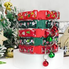 跨境布偶爆款圣诞宠物项圈狗铃铛猫咪项链小型犬圣诞节装饰礼品