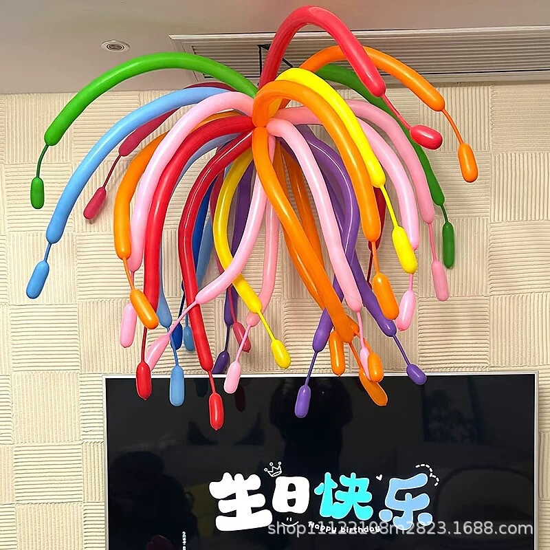 ドーパミン花火バルーンストリップカラフルな誕生日シーンの装飾子供のパーティーの雰囲気の写真の小道具|undefined