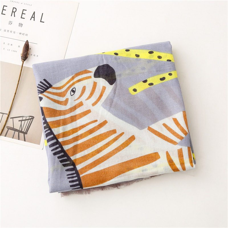 Korean Fashion Style Hand-painted Zebra Scarf display picture 17