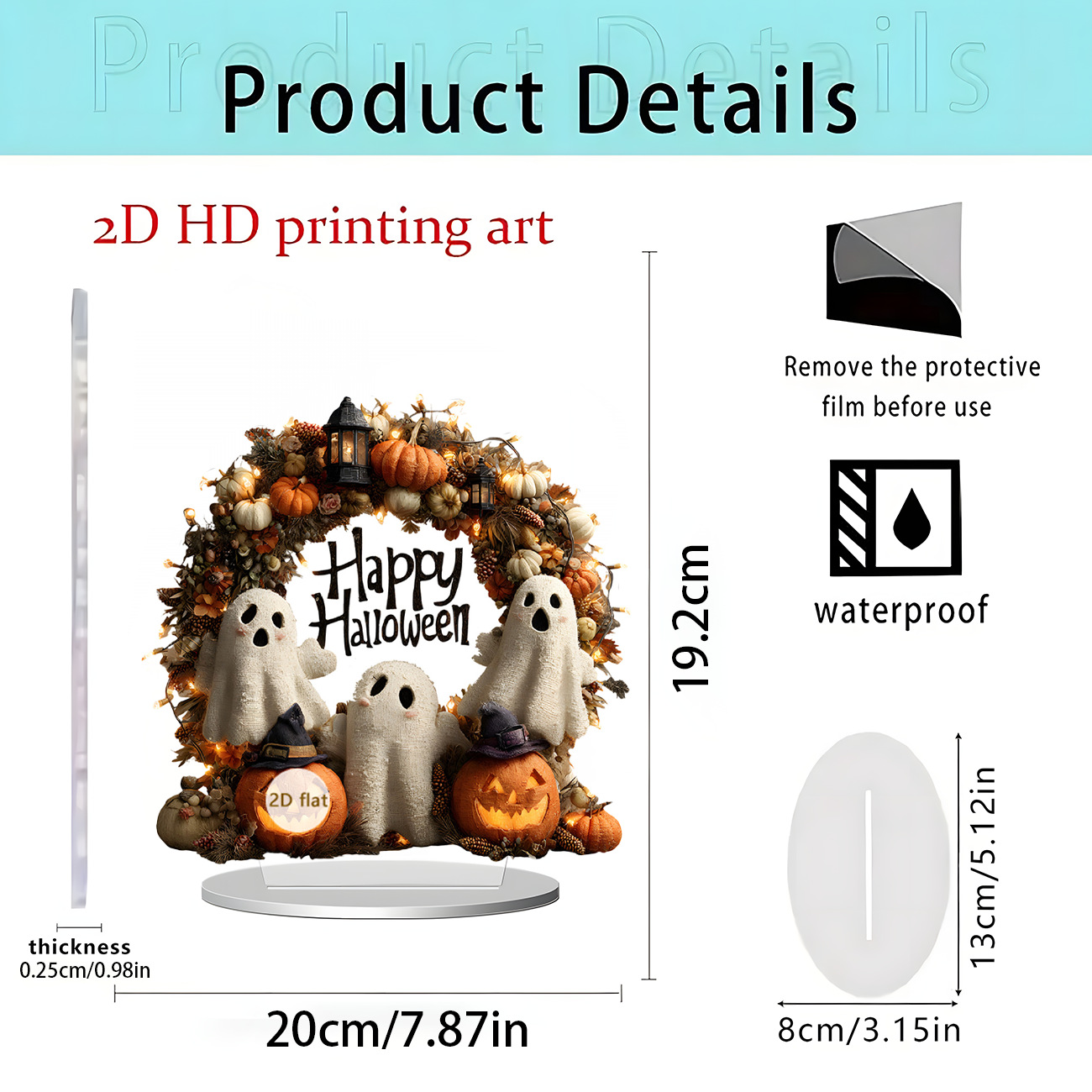 Transfronterizo Amazon Halloween Navidad Mesa Bandera Fiesta Decoración Acrílico 2D Decoración de escritorio plano Decoración