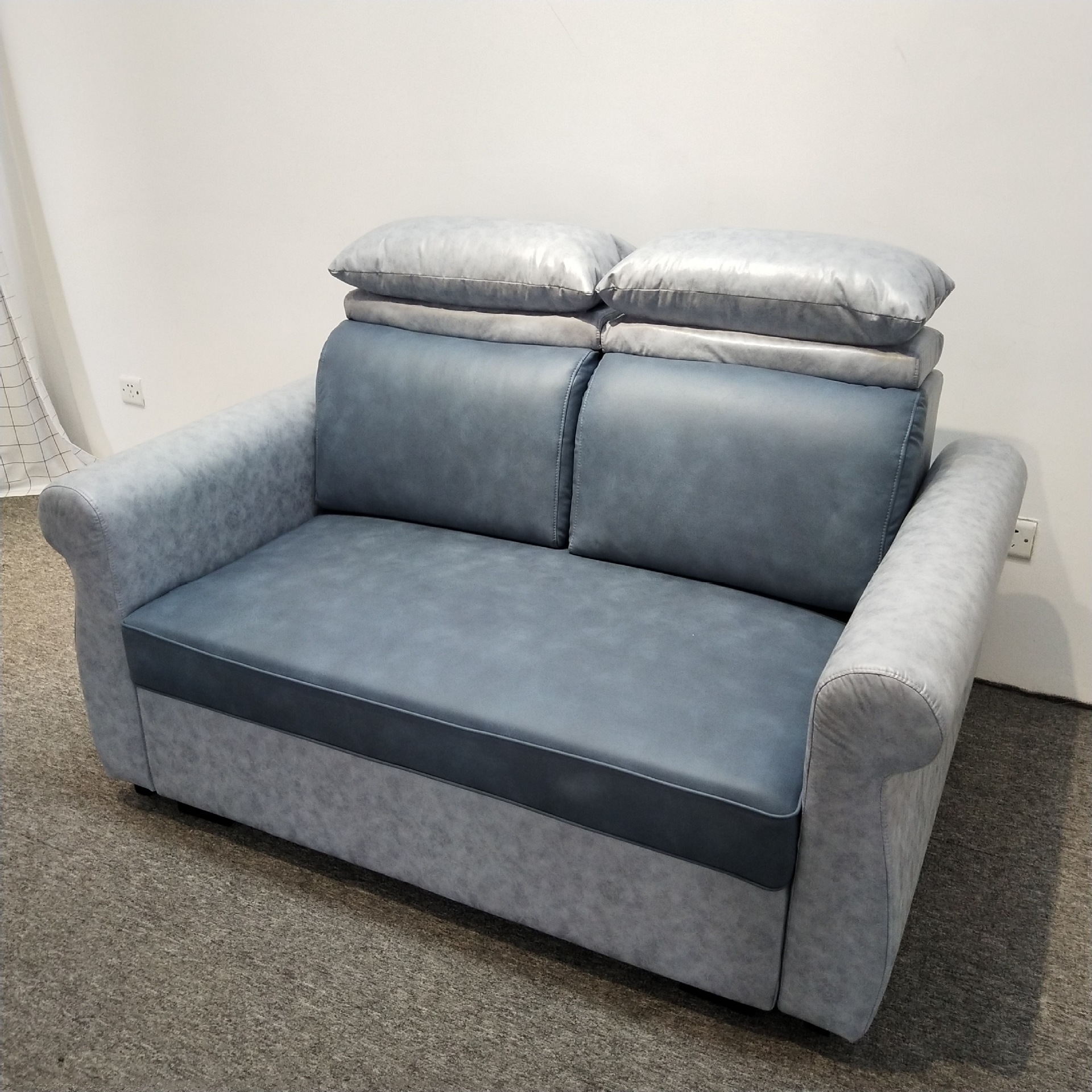 Sofá cama de tela moderna simple y multifuncional, sofá cama plegable de látex de hotel pequeño