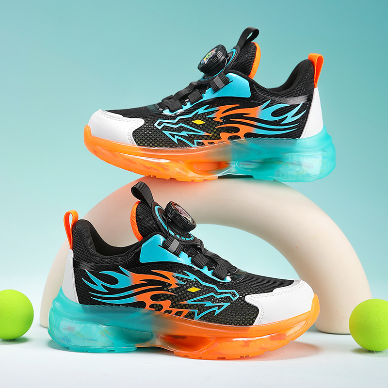 Calzado deportivo para niños 2025 primavera nuevo estilo transpirable de una sola red para niños zapatos casuales de suela suave para niños grandes