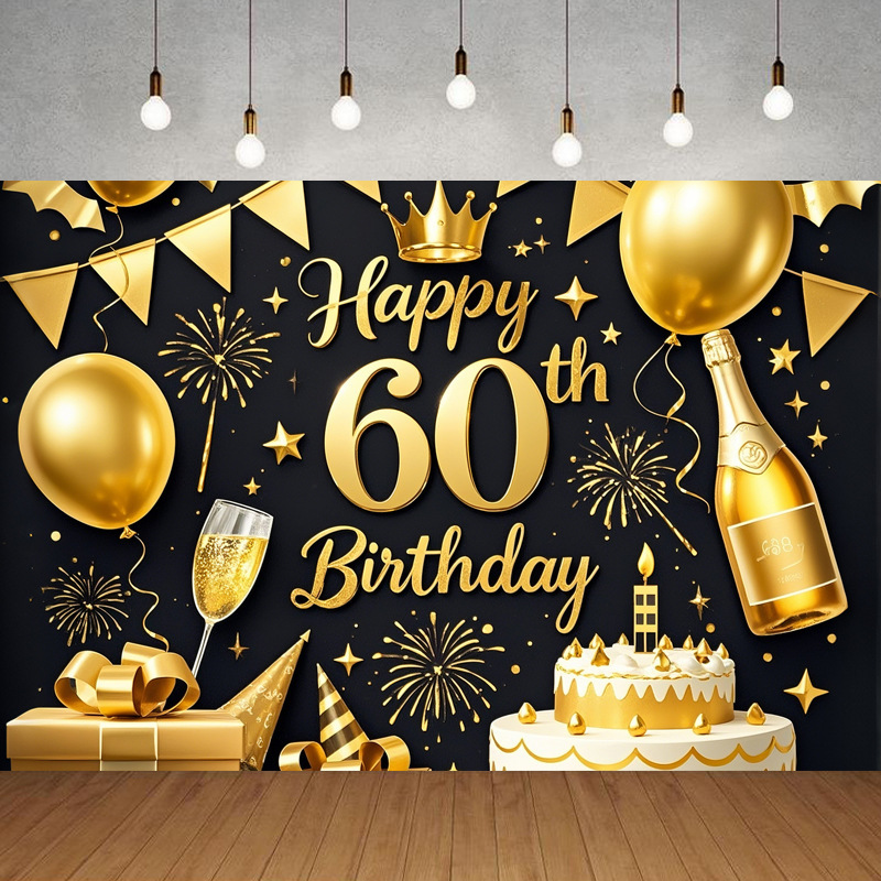 Nueva tela de fondo de feliz cumpleaños transfronteriza, carnaval de fiesta, serie principal de decoración de escenas, banner de cumpleaños