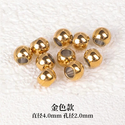 Zərgərlik ara hissələri – beads non-fading beads - free-shipping-for-orders-over-38-titanium-steel-beads-gold-4mm-100-pieces