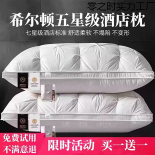 Hilton Five-Star Hotel Special down Pillow Mixed with 95 Feather Velvet Pillow Core for Home Cervical Spine Protection to Aid Sleep