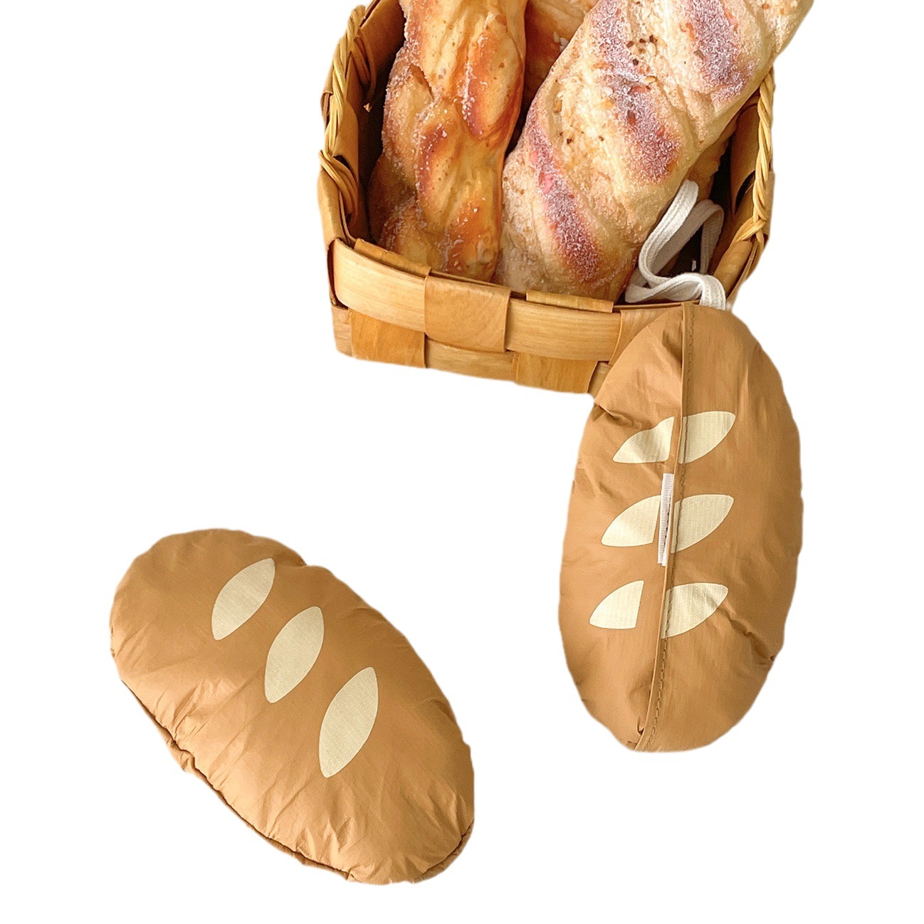 Pan baguette | bolsa de compras plegable bolsa de almacenamiento ins estilo de dibujos animados portátil de gran capacidad Portátil Bolsa de protección del medio ambiente