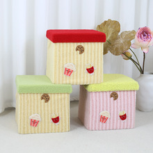 折叠收纳凳多功能家用储物可坐玄关换鞋矮凳薯条红盖换鞋凳大容量