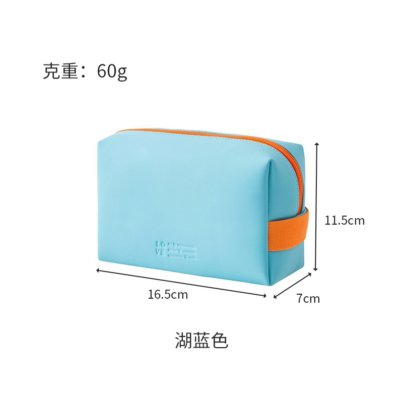 Bolsa de maquillaje bolsa de almacenamiento bolsas de bolsas de pellizco de piel pu bolsa de almacenamiento portátil simple bolsa de maquillaje plegable macarón impermeable