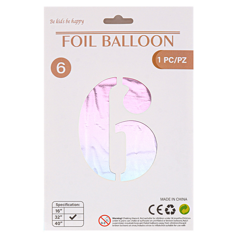 32 pulgadas Tarjeta de papel digital OPP globo de embalaje independiente fiesta de cumpleaños ambiente decorativo globo