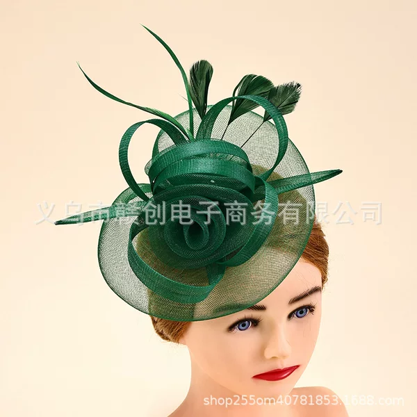 Cross-Border Supply of European and American Style Headpieces, Bridal Hats, Ladies' Hats for Horse Racing Festivals, Amazon Party Hats, Best-Selling Items