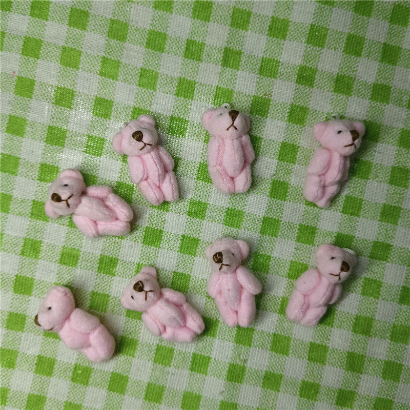 3cm 핑크색 모피 곰
