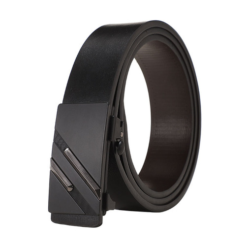 Double-sided cowhide toothless automatic buckle belt men's genuine leather belt business casual pants belt live cross-border men's model