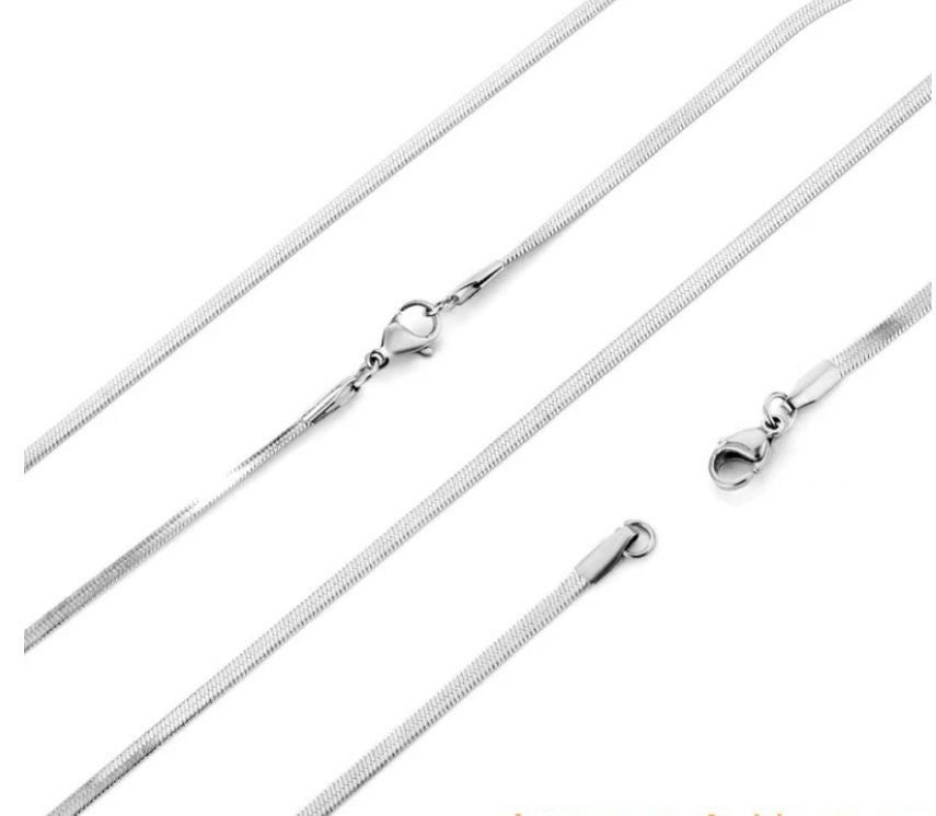 Collier personnalisé tendance pour hommes, nouvelle chaîne à lame en acier inoxydable et titane, barre de discothèque, plat_voghion.com