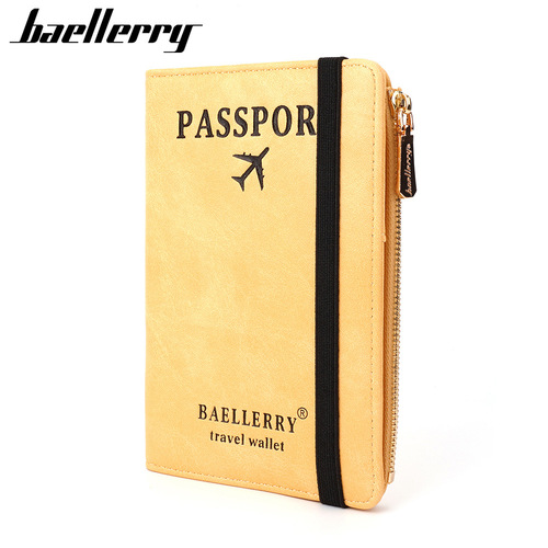 Baellerry new RFID passport bag cross-border simple zipper coin purse business travel ticket holder wholesale