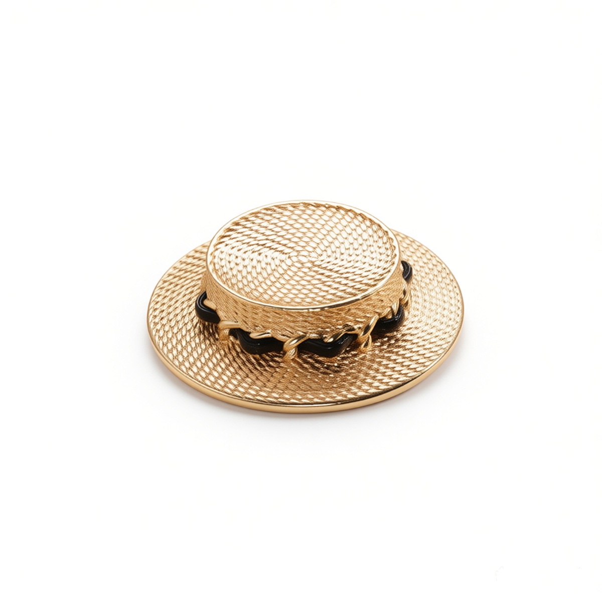 Europa y América metal cuero enredado sombrero de paja estriado broche personalidad nicho creativo de moda alta sensibilidad accesorios de pin image 6