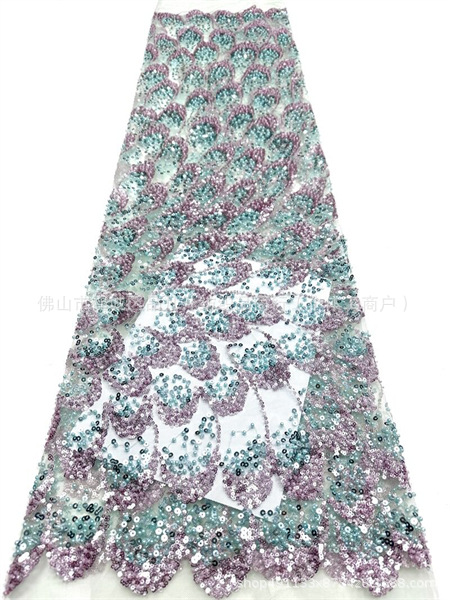 Nueva moda de la industria pesada tela bordada de perlas Gaoding cena de fiesta vestido de baile tela de trajes de vestido transfronterizo