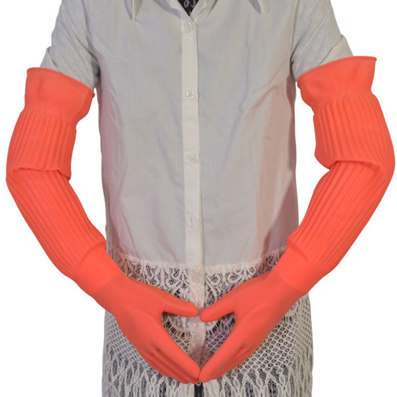 55 long orange latex glove