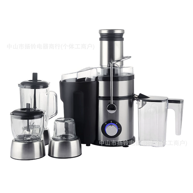 [外贸4合1不锈钢原汁机 全果蔬榨汁机搅拌机大口径榨汁分离果汁机]