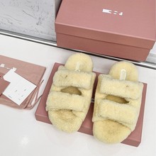 鼎版  25秋冬新款真皮羊羔毛拖鞋厚底外穿女皮毛一体松糕底毛毛鞋