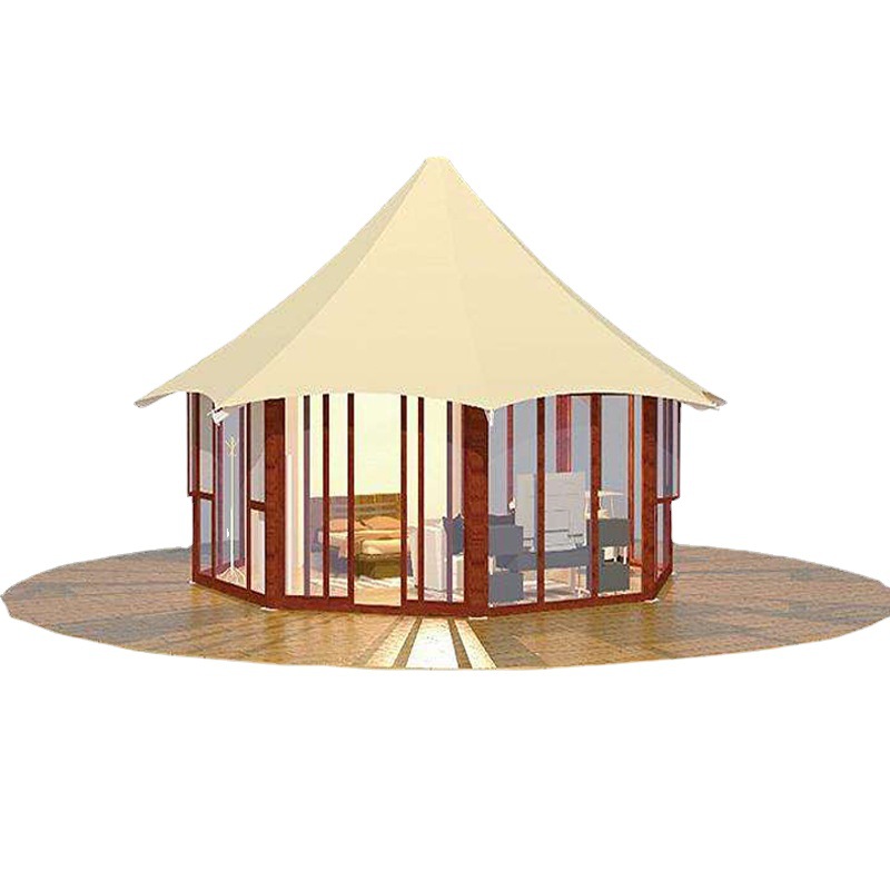 Tienda de Campaña de Lujo con Techo Inclinado, Atracción al Aire Libre, Camping de Lujo, Fabricante de Campamentos Poligonales, Sombrilla Plegable de Ocio
