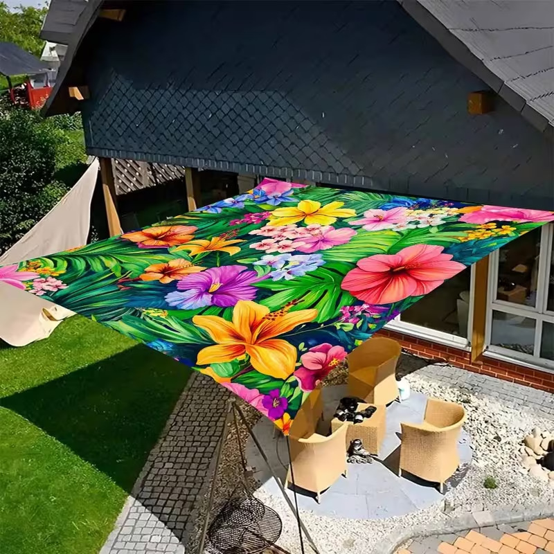 Cross-Border Jit Bohemian Mandala Floral Gradient Color Outdoor Sunshade Curtain Sunshade Cloth Canopy Factory Direct Sale